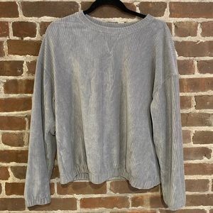 NWT Soft Gray Ribbed Sweatshirt